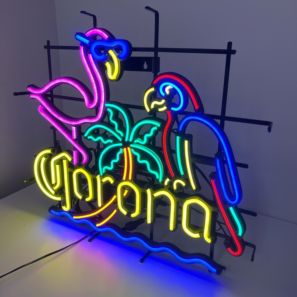 Corona Extra beer LED sign flamingo